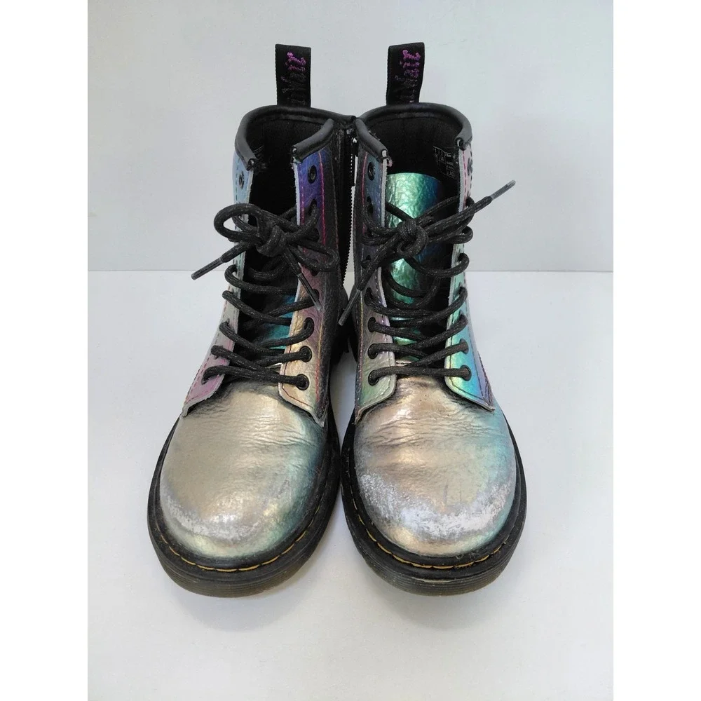 Dr. Martens AirWair 1460 J Multi Rainbow Crinkle Boots Kids Size 2